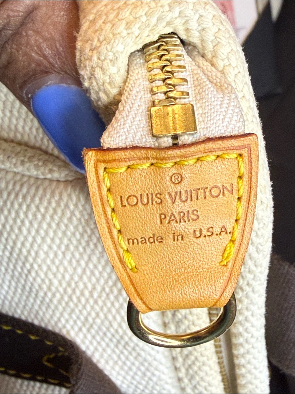 Louis Vuitton Antigua Cabas MM Authentic Canvas Tote Bag – White & Brown - Picture 7 of 16